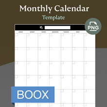 Load image into Gallery viewer, Monthly Calendar Template