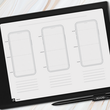 Load image into Gallery viewer, Onyx BOOX - 3 Screen iPhone Wireframe Template